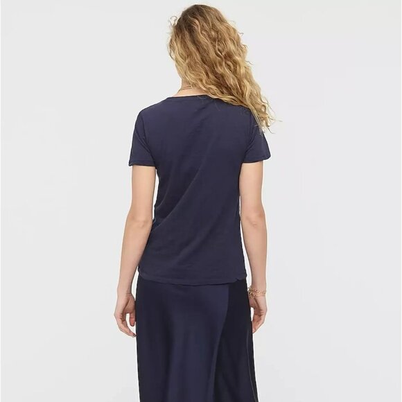 J.Crew Vintage Cotton Tee in Navy Blue Crewneck T-Shirt Short Sleeve Size Small - Picture 2 of 7